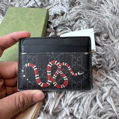 gucci snake tapestry|Gucci kingsnake card case.